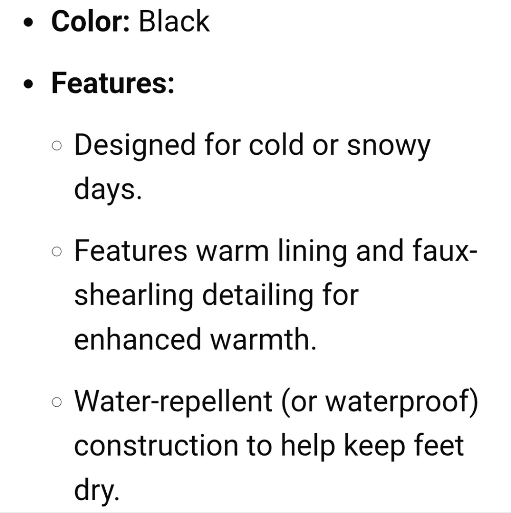 New With Tags All In Motion Kids Black Snow Boots Final Price - Picture 6 of 6